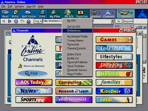 Old AOL Screen