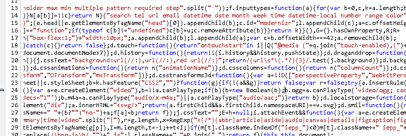 minified javascript