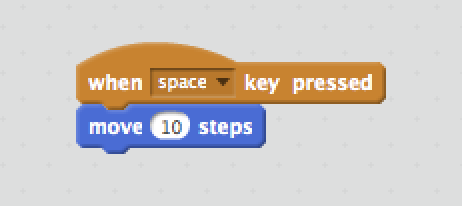 When (space) key pressed - Move 10 steps